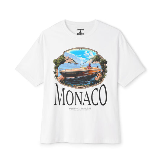 the Champagne & Graffiti "NEW MONEY MONACO" Oversized tee