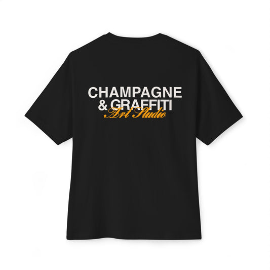 the Champagne & Graffiti "ART STUDIO" Oversized tee