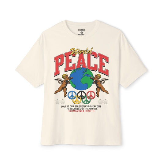 the Champagne & Graffiti "WORLD PEACE OLYMPICS" Oversized tee