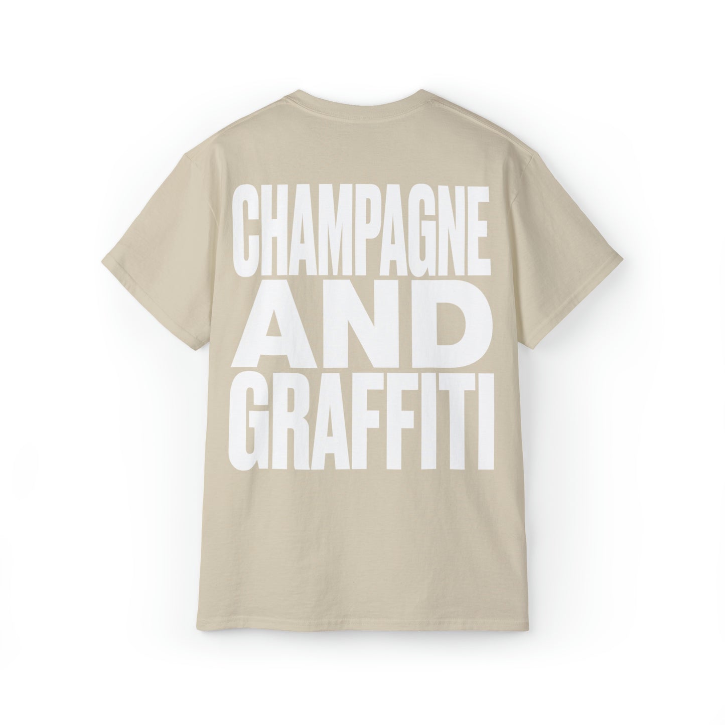 the CHAMPAGNE AND GRAFFITI tee