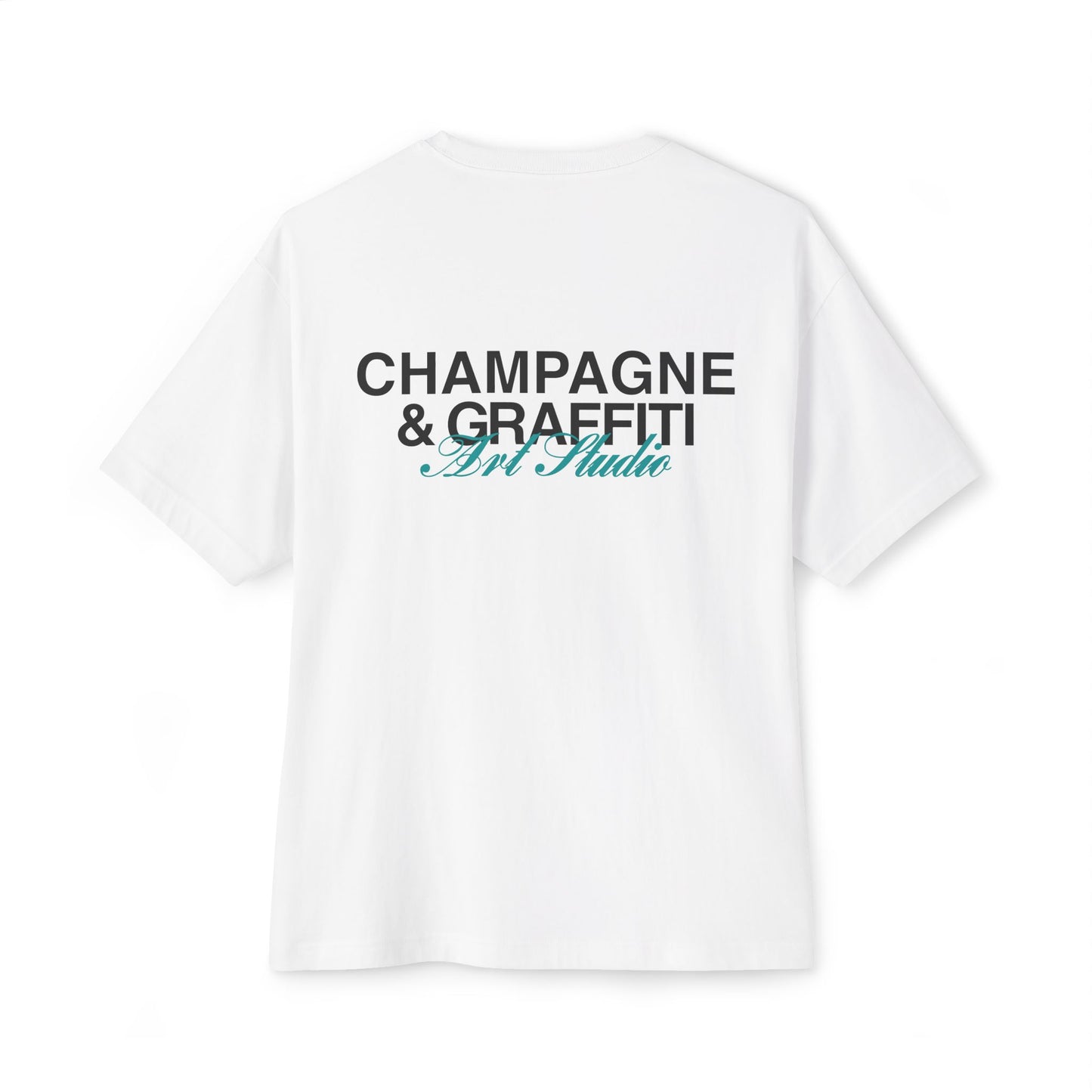 the Champagne & Graffiti "ART STUDIO" Oversized tee