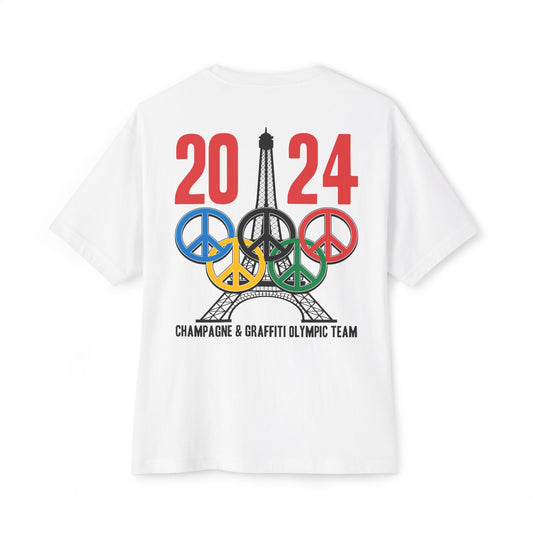 the Champagne & Graffiti "PARIS 2024 OLYMPICS" Oversized tee