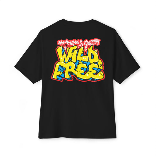 the Champagne & Graffiti "WILD & FREE" Oversized tee