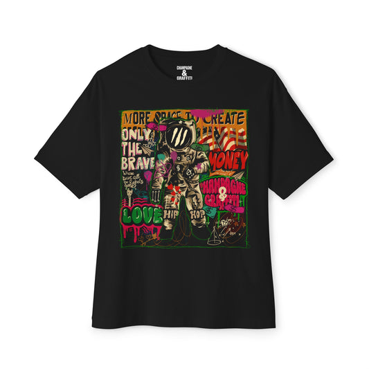 the Champagne & Graffiti "SPACE TO CREATE" Oversized tee