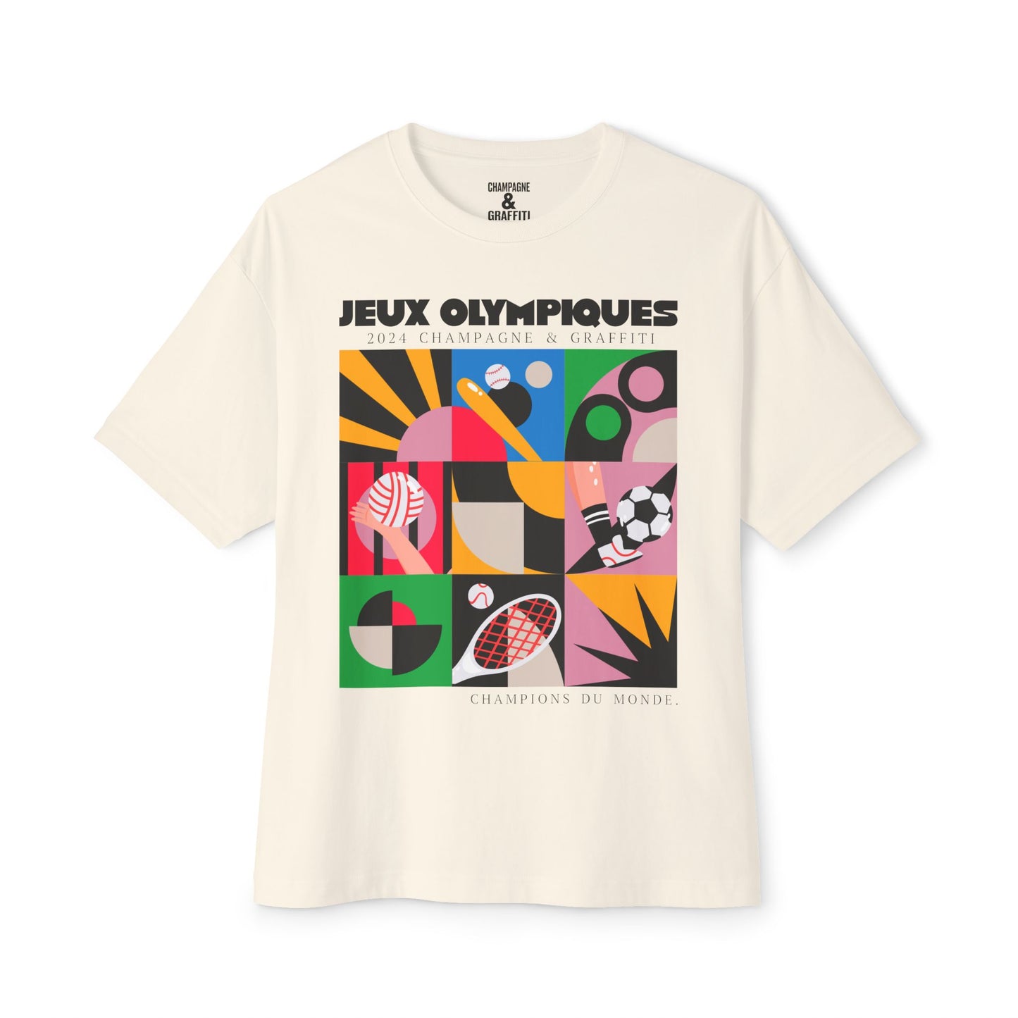 the Champagne & Graffiti "JEUX OLYMPIQUES" Oversized tee