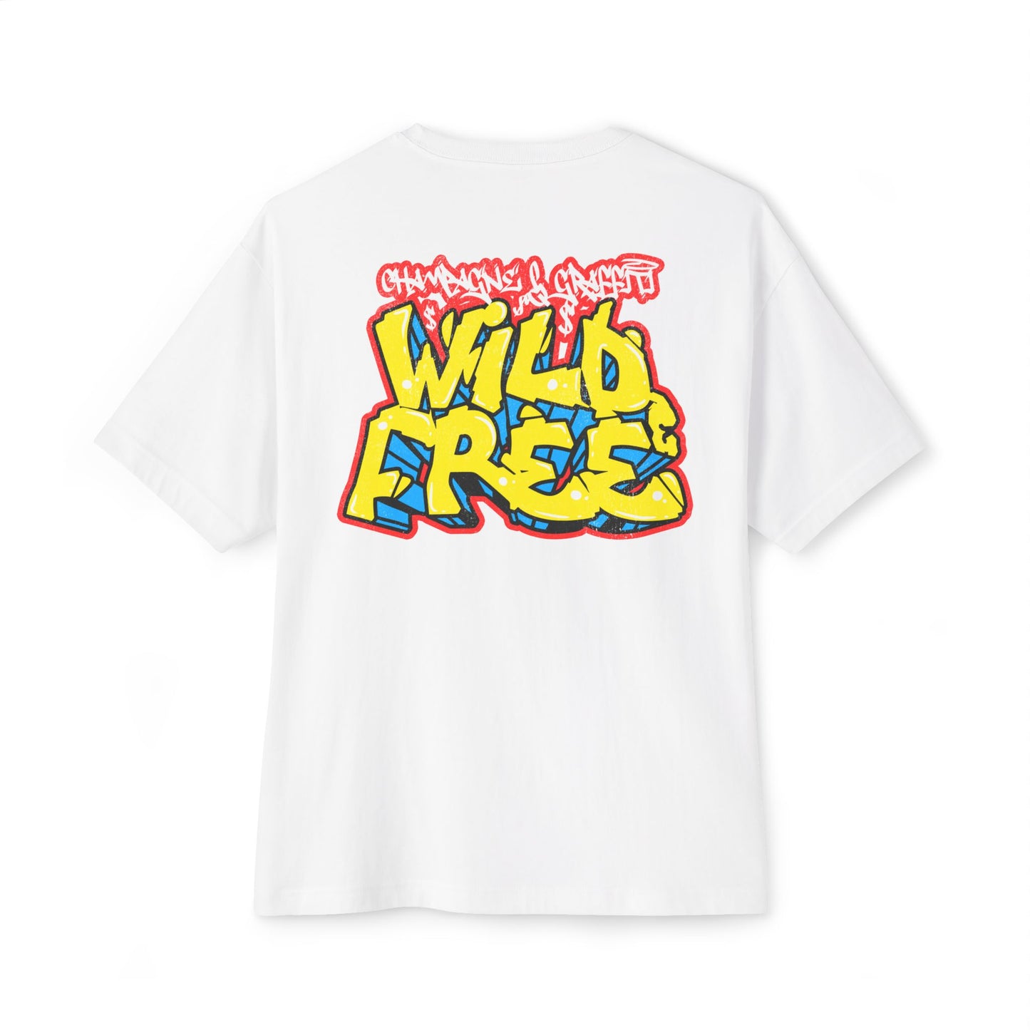 the Champagne & Graffiti "WILD & FREE" Oversized tee