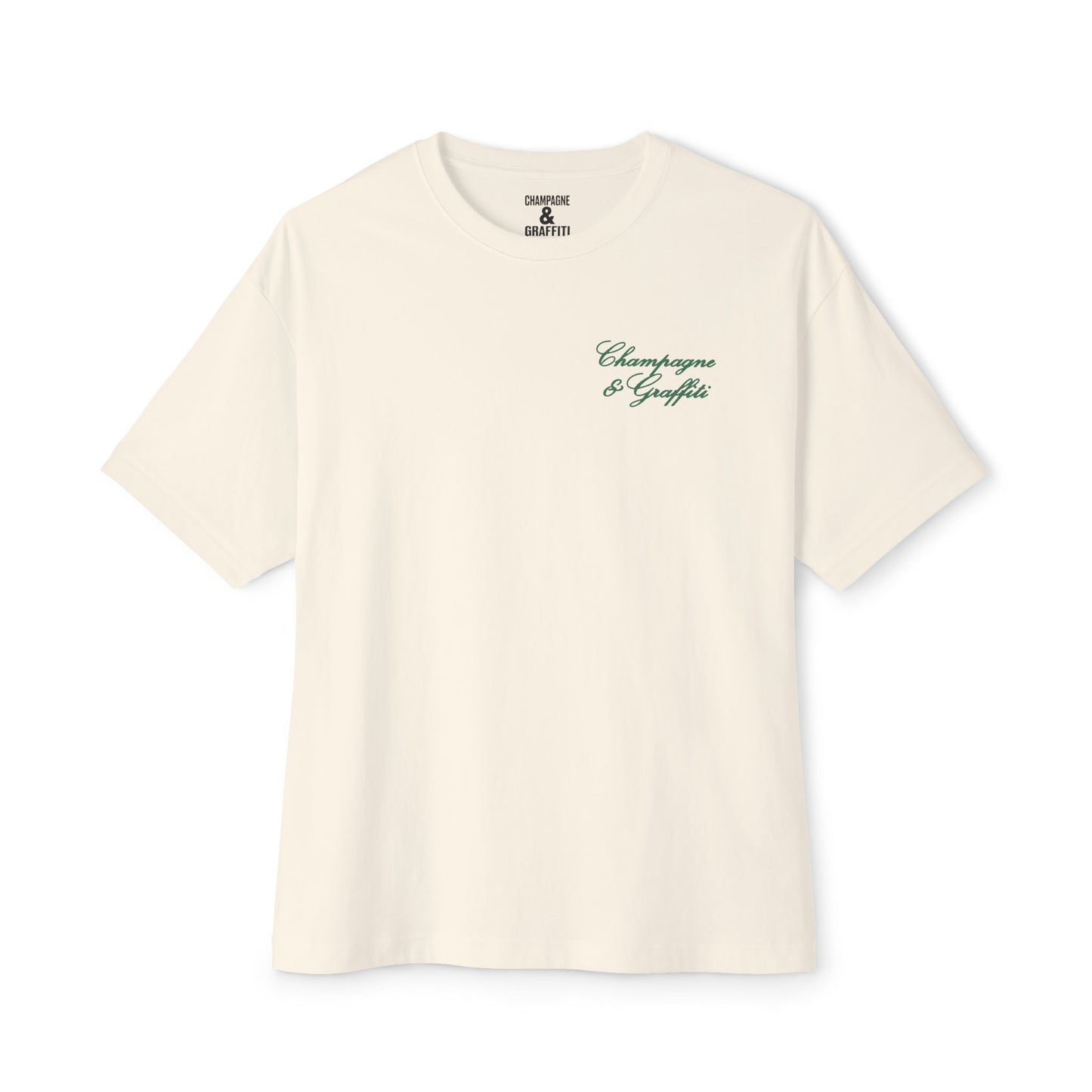 the Champagne & Graffiti "EMERGED VICTORIOUS" Oversized tee