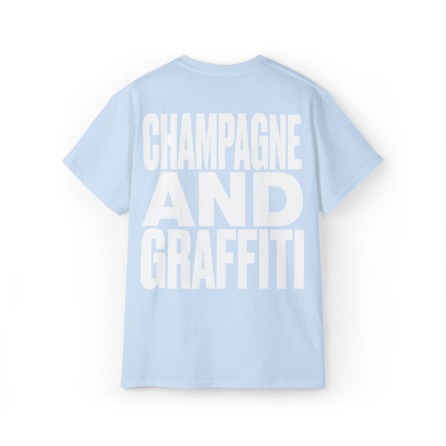 the CHAMPAGNE AND GRAFFITI tee