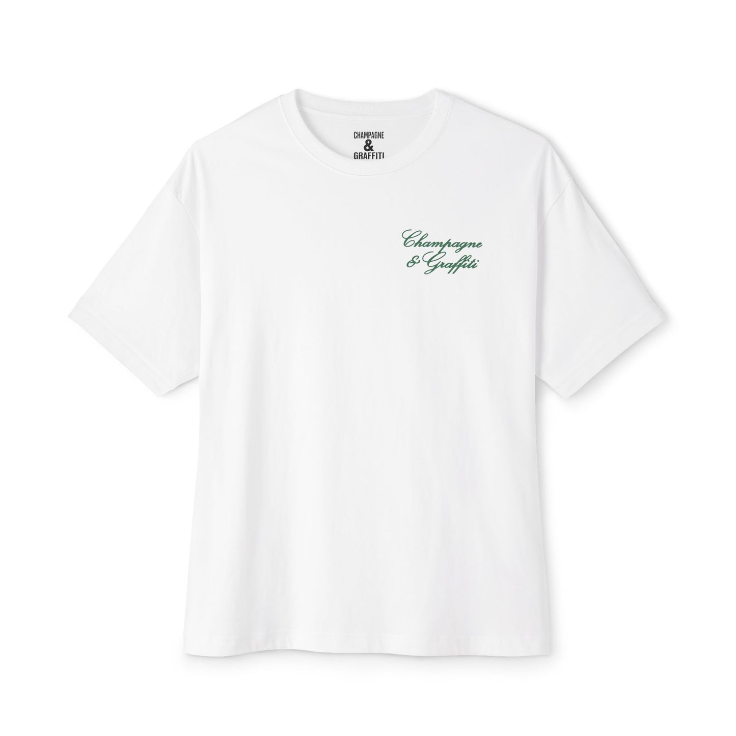 the Champagne & Graffiti "CHAMPAGNE & GRAFFITI" Oversized tee