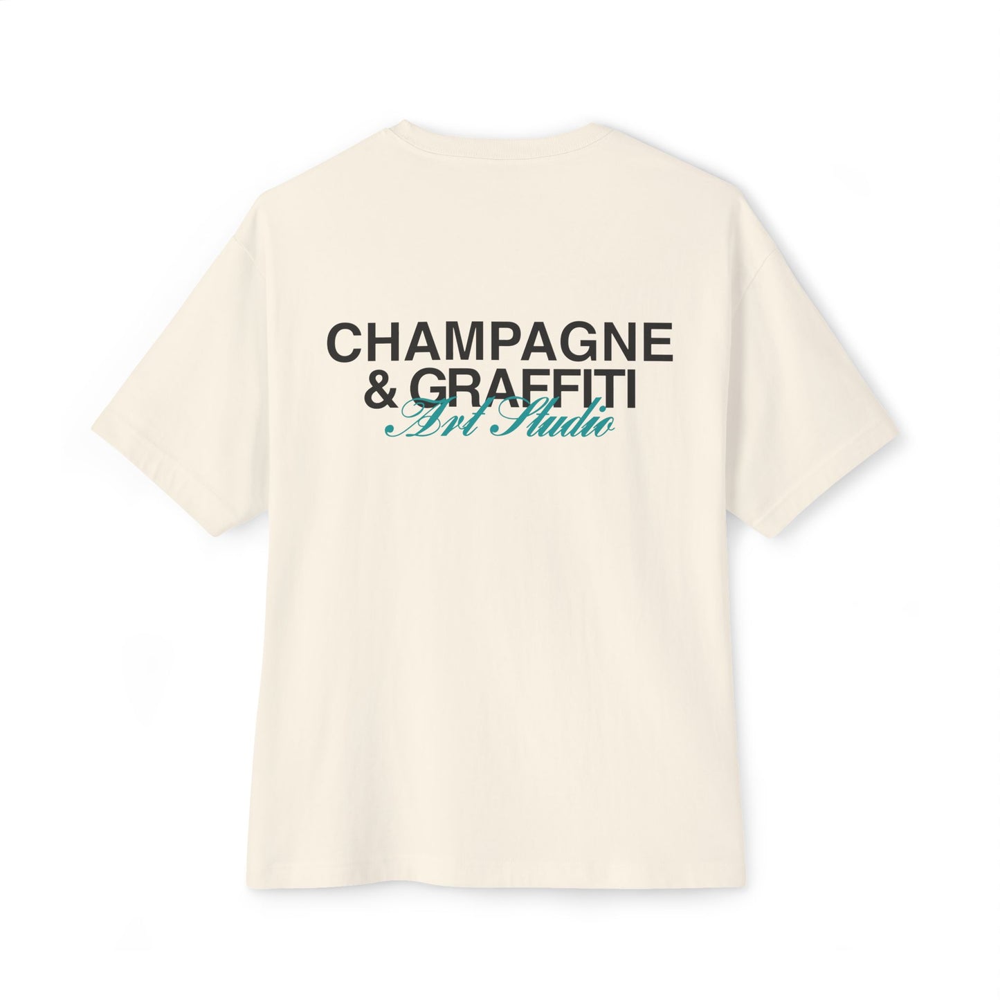 the Champagne & Graffiti "ART STUDIO" Oversized tee